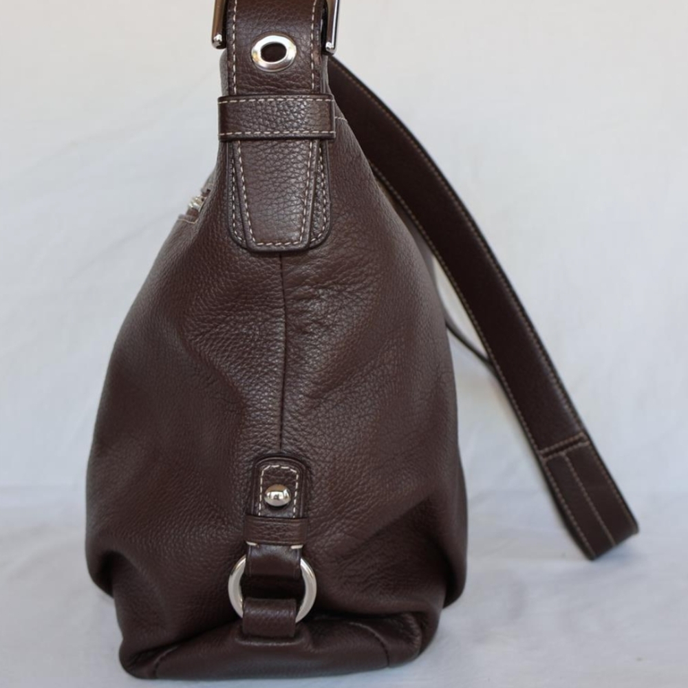 Authentic Coach Brown Pebble Leather Duffle Convertible crossbody shoulder bag - Picture 9 of 10